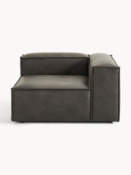 Westwing Módulo de esquina sofá de cuero reciclado Lennon