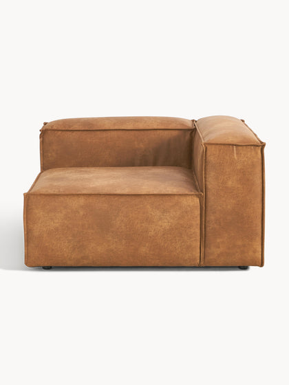 Westwing Módulo de esquina sofá de cuero reciclado Lennon