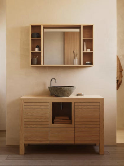 Westwing Mueble De Baño Medio De Madera De Teca Neria
