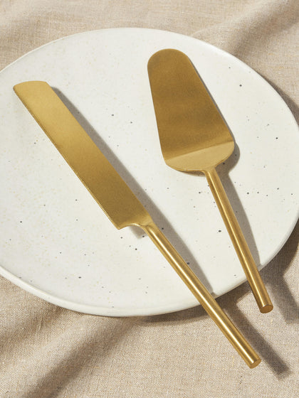 Westwing Pala Y Cuchillo Para Cortar Tartas Agata 2 Pzas