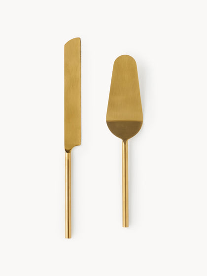 Westwing Pala y cuchillo para cortar tartas Agata 2 pzas