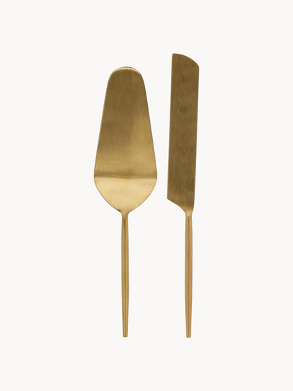 Westwing Pala y cuchillo para cortar tartas Lite 2 pzas