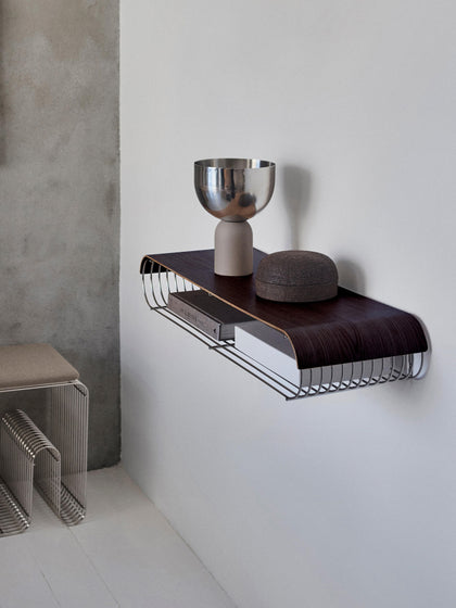 Westwing Panel Para Estante De Pared De Madera De Roble Curva