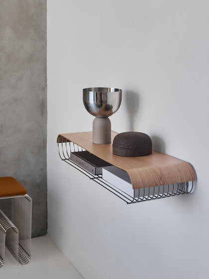 Westwing Panel Para Estante De Pared De Madera De Roble Curva