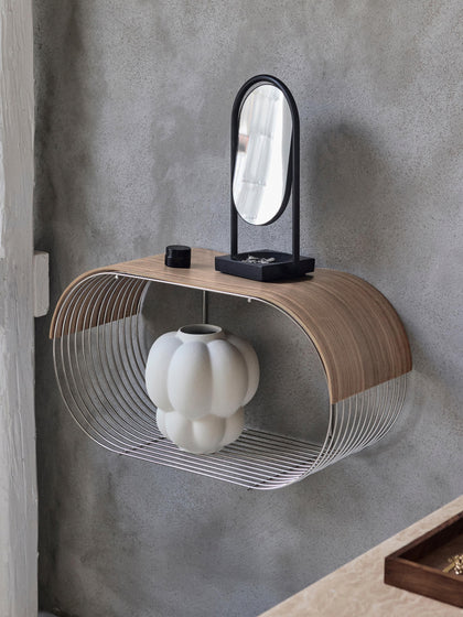 Westwing Panel Para Estante De Pared De Madera De Roble Curva