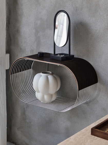 Westwing Panel Para Estante De Pared De Madera De Roble Curva