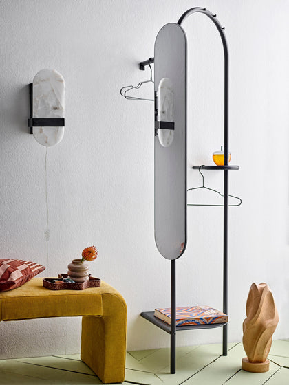 Westwing Perchero Metálico Con Espejo Regulable Belen