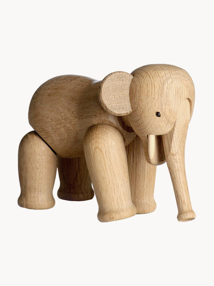 Westwing Pieza decorativa artesanal de madera de roble Elephant