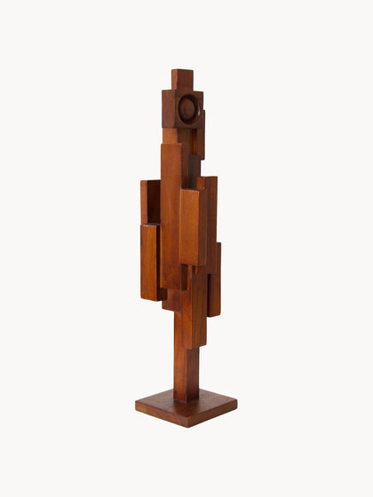Westwing Pieza Decorativa De Madera De Teca Skyline