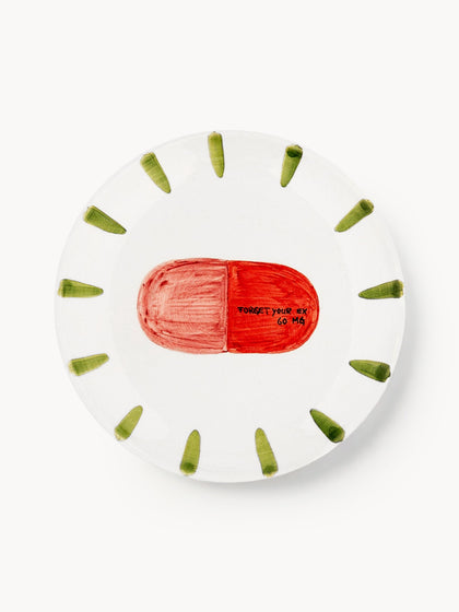 Westwing Plato De Pastel Pintado A Mano Forget Your Ex Pill