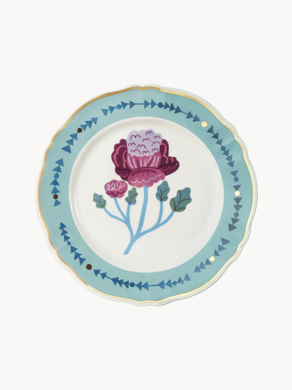 Westwing Plato llano artesanal de porcelana Geranium