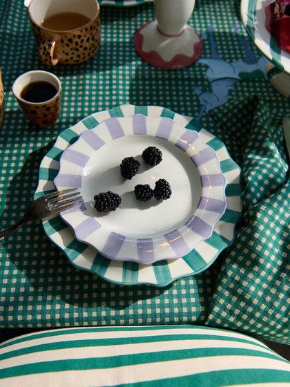 Westwing Plato Postre Pintado A Mano Lilac Scalloped