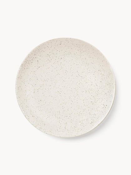 Westwing Platos llanos artesanales Nordic Vanilla 4 uds