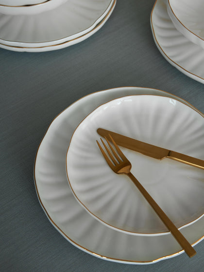 Westwing Platos Llanos De Porcelana Con Relieves Sali 2 uds