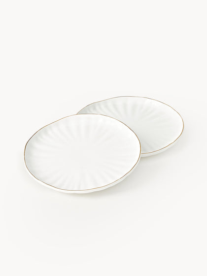 Westwing Platos Llanos De Porcelana Con Relieves Sali 2 uds
