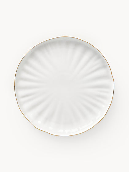 Westwing Platos llanos de porcelana con relieves Sali 2 uds