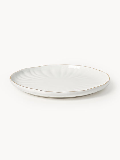 Westwing Platos Postre De Porcelana Con Relieves Sali 2 uds