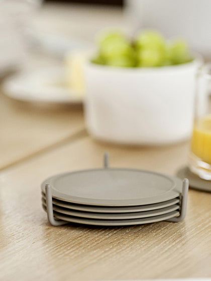 Westwing Posavasos De Silicona Con Soporte Plain 6 uds