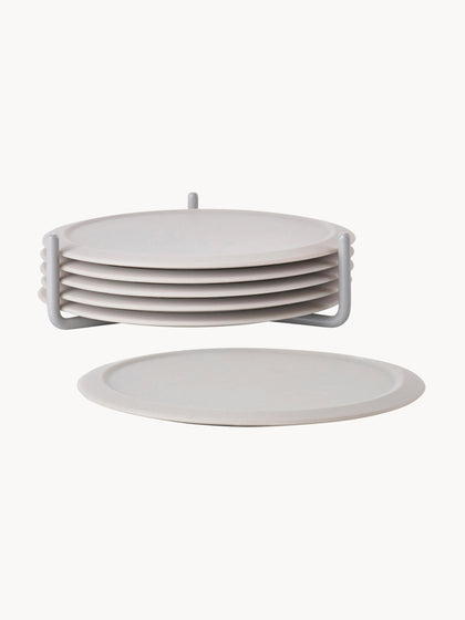 Westwing Posavasos de silicona con soporte Plain 6 uds