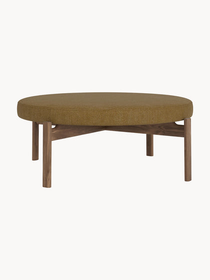 Westwing Puf De Madera De Nogal En Tejido Bouclé Passage