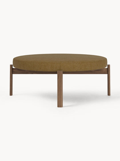 Westwing Puf De Madera De Nogal En Tejido Bouclé Passage