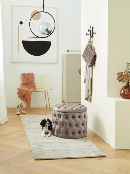 Westwing Puf De Terciopelo Chiara Con Espacio De Almacenamiento