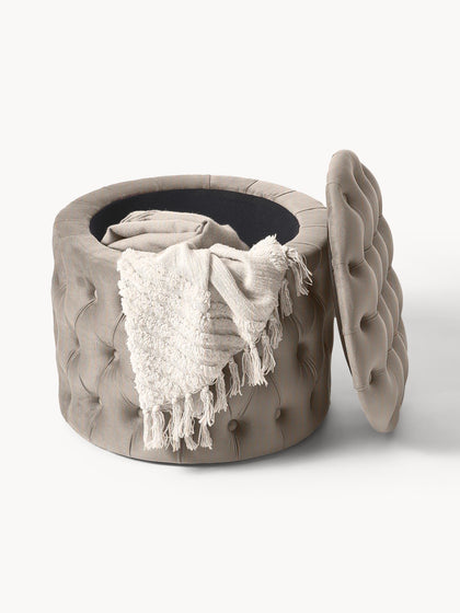 Westwing Puf De Terciopelo Chiara Con Espacio De Almacenamiento