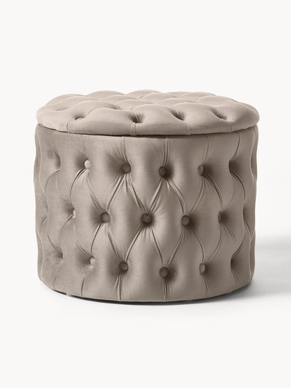 Westwing Puf de terciopelo Chiara con espacio de almacenamiento