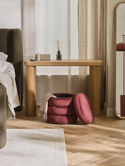 Westwing Puf De Terciopelo Con Espacio De Almacenamiento Alto