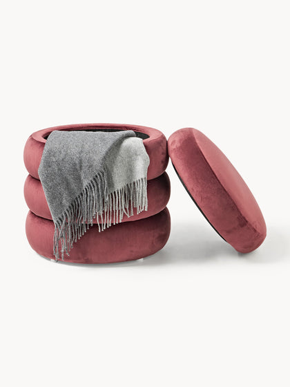 Westwing Puf De Terciopelo Con Espacio De Almacenamiento Alto