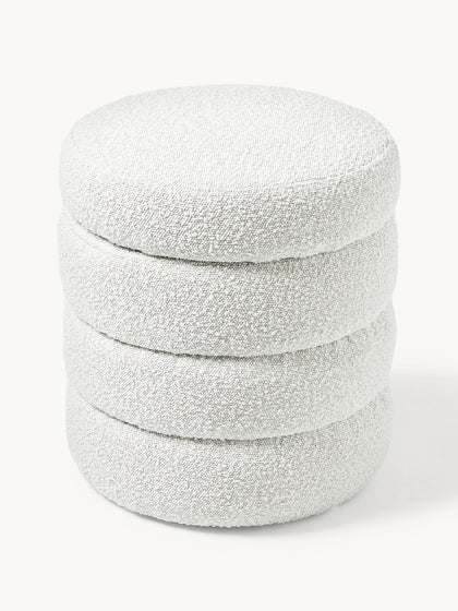 Westwing Puf En Tejido Bouclé Con Espacio De Almacenamiento Alto