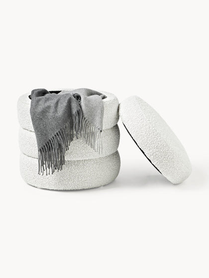 Westwing Puf En Tejido Bouclé Con Espacio De Almacenamiento Alto