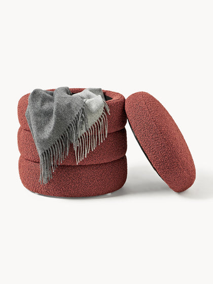 Westwing Puf En Tejido Bouclé Con Espacio De Almacenamiento Alto