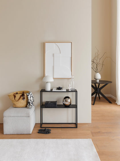 Westwing Puf En Tejido Bouclé Con Espacio De Almacenamiento Winou