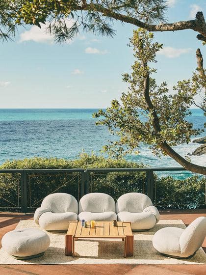 Westwing Puf Giratorio De Exterior En Tejido De Bouclé Pacha