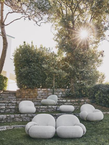 Westwing Puf Giratorio De Exterior En Tejido De Bouclé Pacha