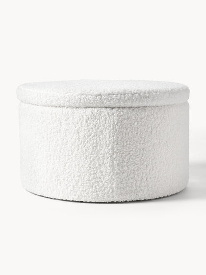 Westwing Puf grande de borreguillo con espacio de almacenamiento Alida