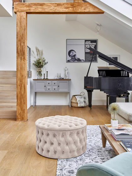 Westwing Puf Grande De Terciopelo Chiara Con Espacio De Almacenamiento