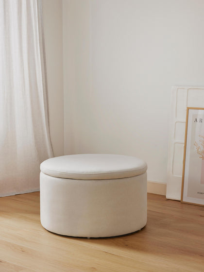 Westwing Puf Grande Tapizado Con Espacio De Almacenamiento Alida