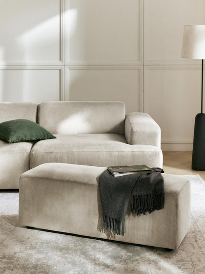 Westwing Puf Reposapiés De Pana Grande Melva 116 X 42 Cm