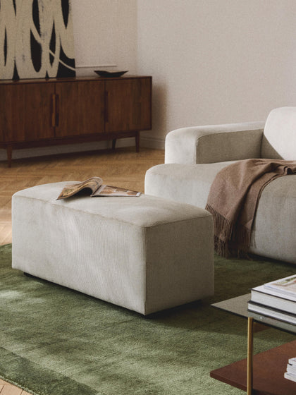 Westwing Puf Reposapiés De Pana Melva An 99 X F 42 Cm