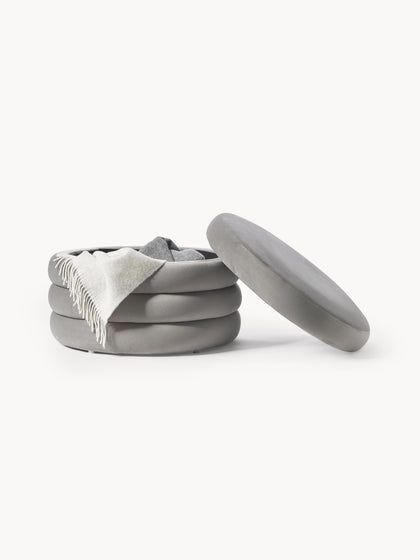 Westwing Puf Reposapiés Grande De Terciopelo Con Espacio De Almacenamiento Alto