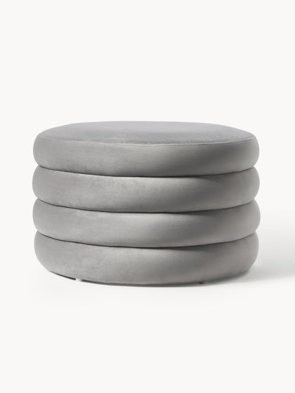 Westwing Puf reposapiés grande de terciopelo con espacio de almacenamiento Alto