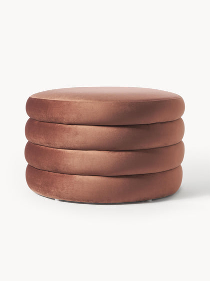 Westwing Puf reposapiés grande de terciopelo con espacio de almacenamiento Alto