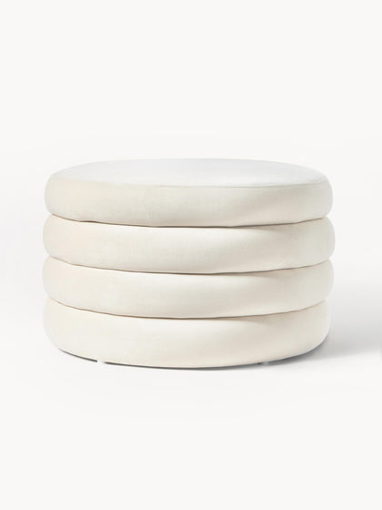 Westwing Puf reposapiés grande de terciopelo con espacio de almacenamiento Alto