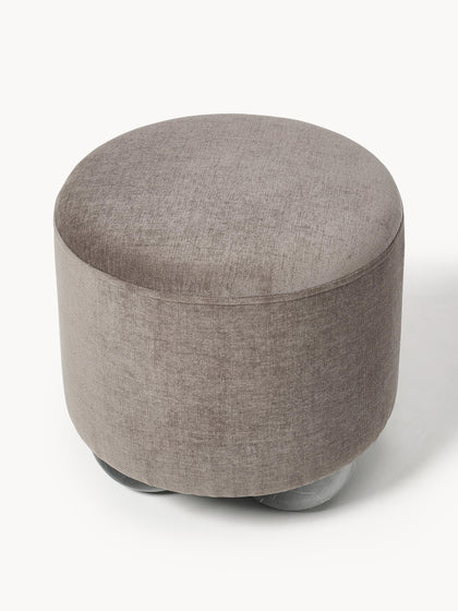 Westwing Puf Reposapiés Tapizado Con Patas En Look De Mármol Lino