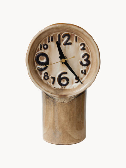 Westwing Reloj de mesa de cerámica pintado a mano Retro
