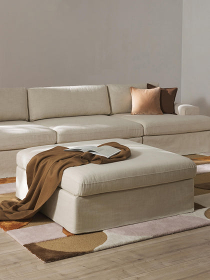 Westwing Reposapiés Puf Con Tapizado Desenfundable Russell