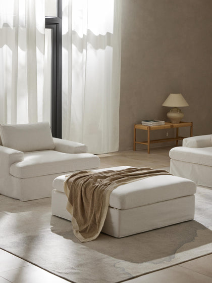 Westwing Reposapiés Puf Con Tapizado Desenfundable Russell