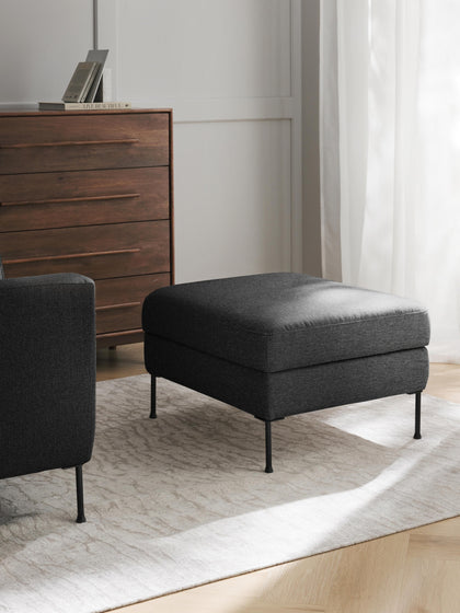 Westwing Reposapiés Puf Cucita Con Espacio De Almacenamiento